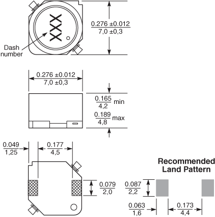 s 10 item BUSSMANN DR73-470-R DR Series 47 uH ±20 % Tolerance 1.08 A Shielded SMT Power Inductor 